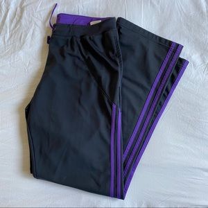 Dark Gray/Black Adidas Sweatpants w/ Purple Stripe